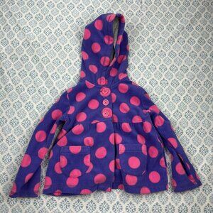 3/$15 Carters Purple And Pink Polka Dot Hooded Fleece Jacket toddlers